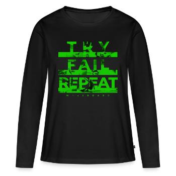 Try, Fail, Repeat. Wakeboard Wakeskate Ski nautique - T-shirt manches longues Premium bio Femme - noir - Devant - Julia (174cm)