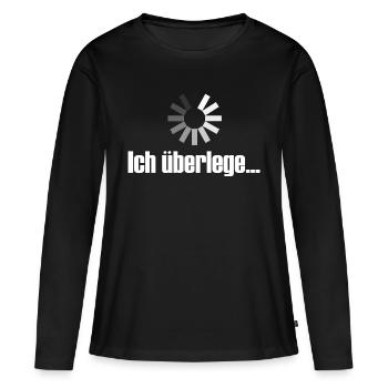 I'm thinking ... 2- Thinking - Women's Premium Organic Long Sleeve Shirt - black - Front - Julia (174cm)