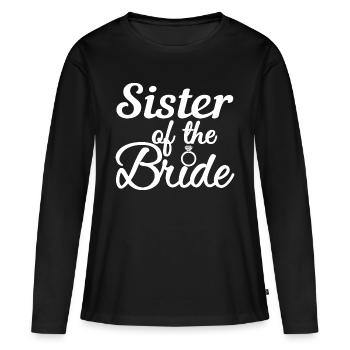 Schwester der Braut - Bachelorette Party Geschenk - Frauen Premium Bio Langarmshirt - Schwarz - Vorne - Julia (174cm)