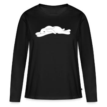 müdes Häschen - Frauen Premium Bio Langarmshirt - Schwarz - Vorne - Julia (174cm)