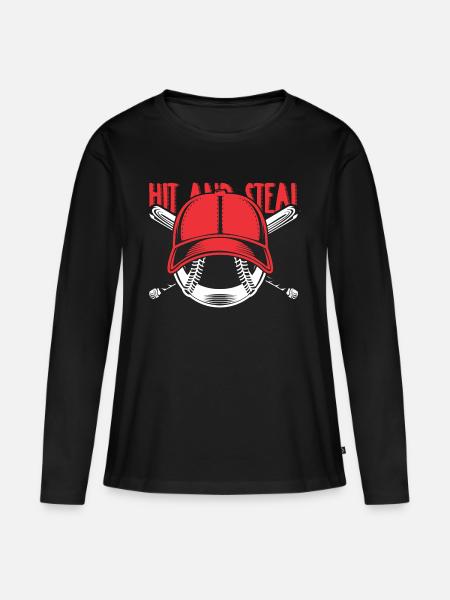 baseball - Vrouwen Premium Bio shirt met lange mouwen - zwart