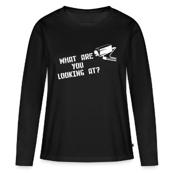 WHAT ARE YOU LOOKING AT CCTV Camera Street Art - Women's Premium Organic Long Sleeve Shirt - black - Front - Julia (174cm)