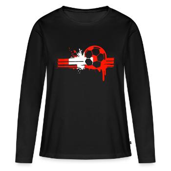Suisse Football équipe Équipe Sport - T-shirt manches longues Premium bio Femme - noir - Devant - Julia (174cm)