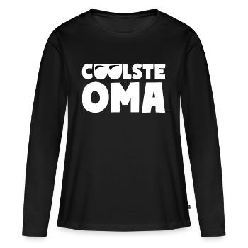 COOLSTE OMA - Frauen Premium Bio Langarmshirt - Schwarz - Vorne - Julia (174cm)