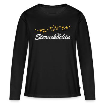 Koch kochen Köchin Sternekoch essen Sternchen - Frauen Premium Bio Langarmshirt - Schwarz - Vorne - Julia (174cm)