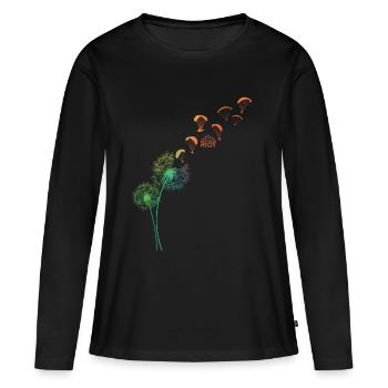 Dandelion Gleitschirm - Frauen Premium Bio Langarmshirt - Schwarz - Vorne - Julia (174cm)
