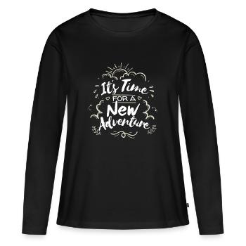 Aventure - T-shirt manches longues Premium bio Femme - noir - Devant - Julia (174cm)