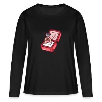 Ring - Frauen Premium Bio Langarmshirt - Schwarz - Vorne - Julia (174cm)