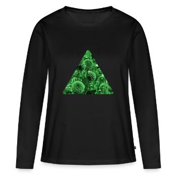 Automne - T-shirt manches longues Premium bio Femme - noir - Devant - Julia (174cm)