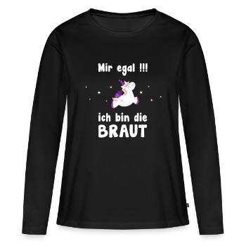 Junggesellenabschied - Frauen Premium Bio Langarmshirt - Schwarz - Vorne - Julia (174cm)