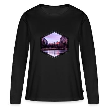 Natur - Frauen Premium Bio Langarmshirt - Schwarz - Vorne - Julia (174cm)