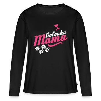 Bolonka Zwetna Maman Rose pour Maîtresse - T-shirt manches longues Premium bio Femme - noir - Devant - Julia (174cm)