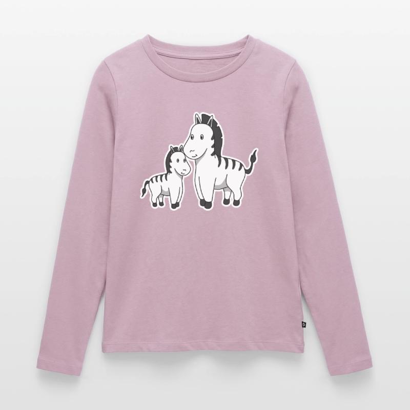 Zebra Mutter Kind Muttertag Geschenk Tiere Comic Frauen Premium Bio Langarmshirt