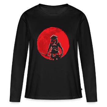 Samurai Blood Moon Armor épée guerrier combat - T-shirt manches longues Premium bio Femme - noir - Devant - Julia (174cm)