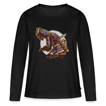 Samurai Armor Seppuku Harakiri Katana Sacrifice - T-shirt manches longues Premium bio Femme - noir - Devant - Julia (174cm)