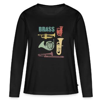 Brass Brass Trumpet Tuba Trombone - Women's Premium Organic Long Sleeve Shirt - black - Front - Julia (174cm)
