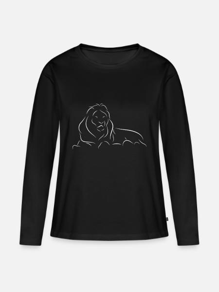 lion - Women's Premium Organic Long Sleeve Shirt - black