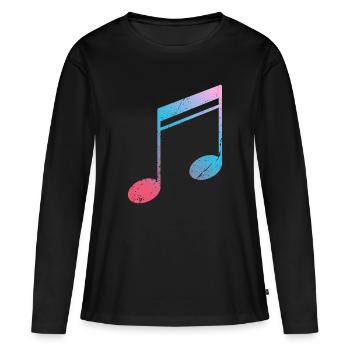 Note de musique - T-shirt manches longues Premium bio Femme - noir - Devant - Julia (174cm)