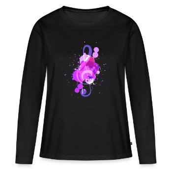 Clef treble clef gift musician - Women's Premium Organic Long Sleeve Shirt - black - Front - Julia (174cm)