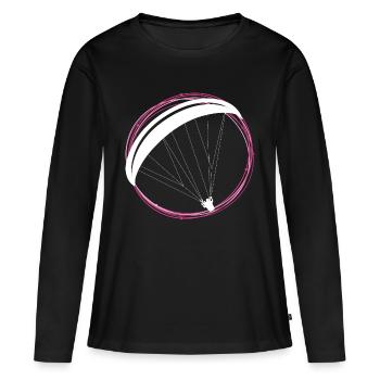 Paragliding Gleitschirm - Frauen Premium Bio Langarmshirt - Schwarz - Vorne - Julia (174cm)