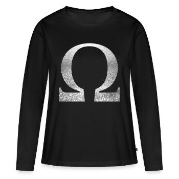 oméga - T-shirt manches longues Premium bio Femme - noir - Devant - Julia (174cm)