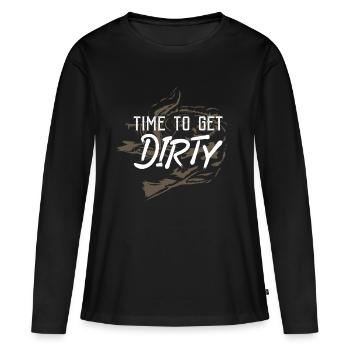 faire la poterie - T-shirt manches longues Premium bio Femme - noir - Devant - Julia (174cm)
