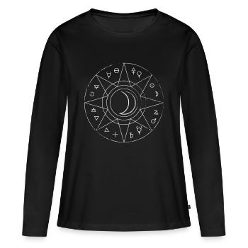 Alchemie Feuer Wasser Symbole Zeichen Gothik - Frauen Premium Bio Langarmshirt - Schwarz - Vorne - Julia (174cm)
