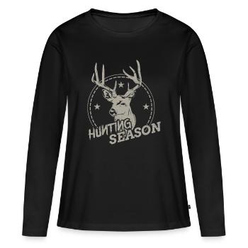 Chasseurs - T-shirt manches longues Premium bio Femme - noir - Devant - Julia (174cm)