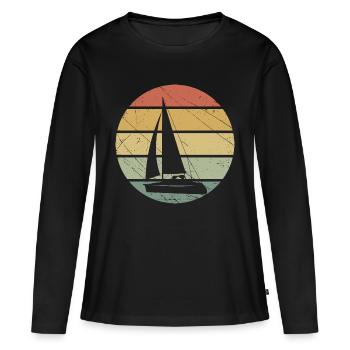 Sailing ship - Women's Premium Organic Long Sleeve Shirt - black - Front - Julia (174cm)