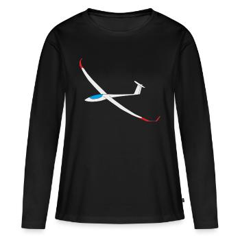 Glider cartoon glider pilot gliding - Women's Premium Organic Long Sleeve Shirt - black - Front - Julia (174cm)