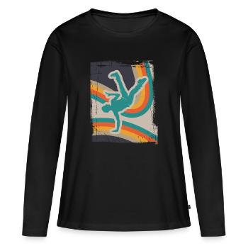 Breakdance - T-shirt manches longues Premium bio Femme - noir - Devant - Julia (174cm)