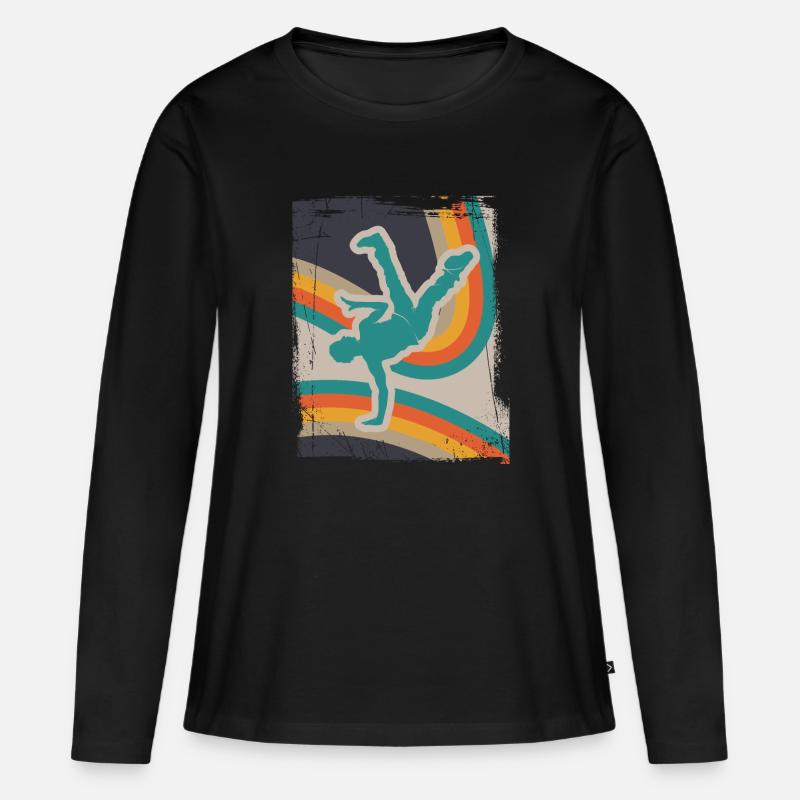 Breakdance - Frauen Premium Bio Langarmshirt - Schwarz