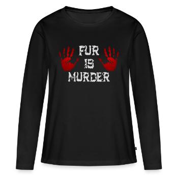 Fur is murder - Women's Premium Organic Long Sleeve Shirt - black - Front - Julia (174cm)