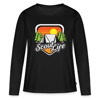 Scouts scouts scouts amateurs de randonnée - T-shirt manches longues Premium bio Femme - noir - Devant - Julia (174cm)