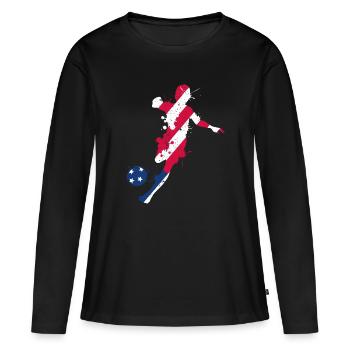 Football de l’équipe nationale américaine de football - T-shirt manches longues Premium bio Femme - noir - Devant - Julia (174cm)