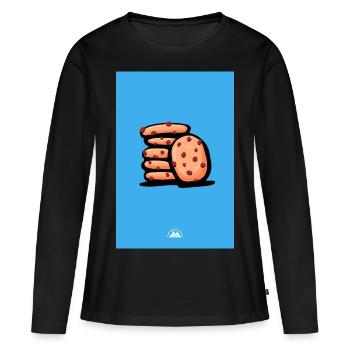 cookies - T-shirt manches longues Premium bio Femme - noir - Devant - Julia (174cm)