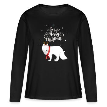 Christmas Husky - Women's Premium Organic Long Sleeve Shirt - black - Front - Julia (174cm)