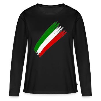 Peinture de drapeau italien drapeau de l Italie - T-shirt manches longues Premium bio Femme - noir - Devant - Julia (174cm)