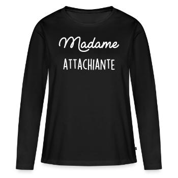 Madame Attachiante - Frauen Premium Bio Langarmshirt - Schwarz - Vorne - Julia (174cm)