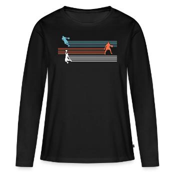 Basket-ball basketteur basketteur - T-shirt manches longues Premium bio Femme - noir - Devant - Julia (174cm)