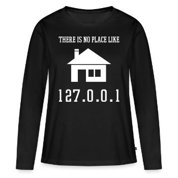 Programmierung Es gibt keinen Ort wie 127.0.0.1 - Frauen Premium Bio Langarmshirt - Schwarz - Vorne - Julia (174cm)