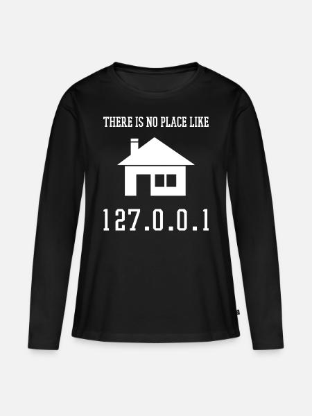Programmierung Es gibt keinen Ort wie 127.0.0.1 - Frauen Premium Bio Langarmshirt - Schwarz