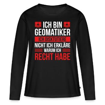 Geodäsie Geomatiker Theodolit Vermessungstechniker - Frauen Premium Bio Langarmshirt - Schwarz - Vorne - Julia (174cm)