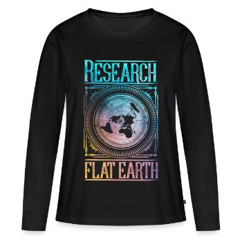 Research Flat Earth - Women's Premium Organic Long Sleeve Shirt - black - Front - Julia (174cm)