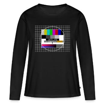 déconnecté, internet, image d’essai, tv - T-shirt manches longues Premium bio Femme - noir - Devant - Julia (174cm)
