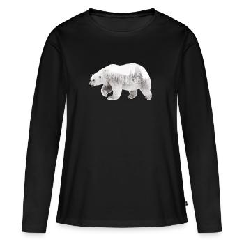 Ours arctique - T-shirt manches longues Premium bio Femme - noir - Devant - Julia (174cm)