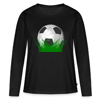 Soccer ball in the grass - Women's Premium Organic Long Sleeve Shirt - black - Front - Julia (174cm)