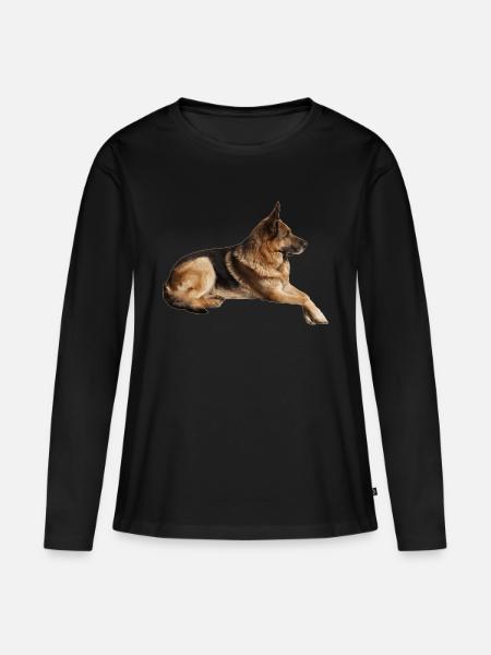 Der Schäferhund ist nicht nur Wachhund - Frauen Premium Bio Langarmshirt - Schwarz