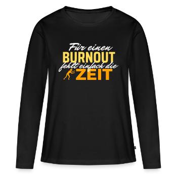 Burnout Zeitdruck - Zeit rennt - Frauen Premium Bio Langarmshirt - Schwarz - Vorne - Julia (174cm)