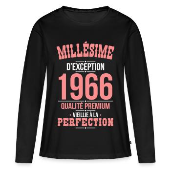 1966 – Exceptional vintage – Premium quality - Women's Premium Organic Long Sleeve Shirt - black - Front - Julia (174cm)